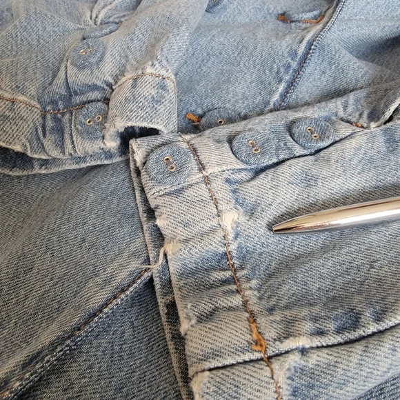 ZARA Denim Double Breasted Blazer Boxy Oversized Jacket Blue Women’s Siz… - Picture 13 of 17